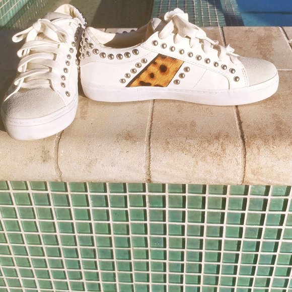 Zara Studded Sneakers with Leopard Print - Picture 7 of 13